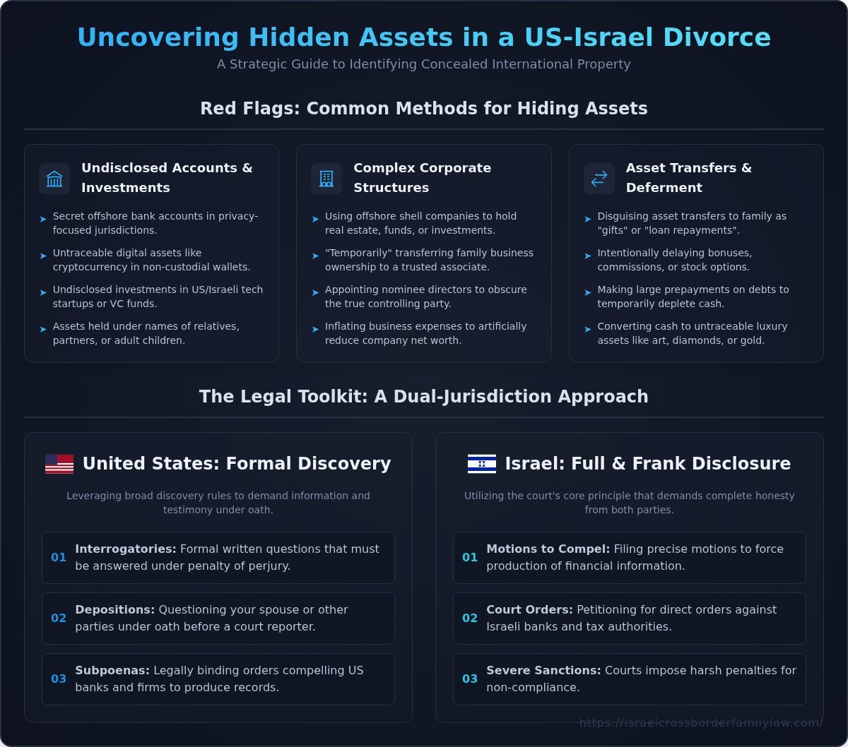 Finding Hidden Assets in a US-Israel Divorce: A Strategic Guide