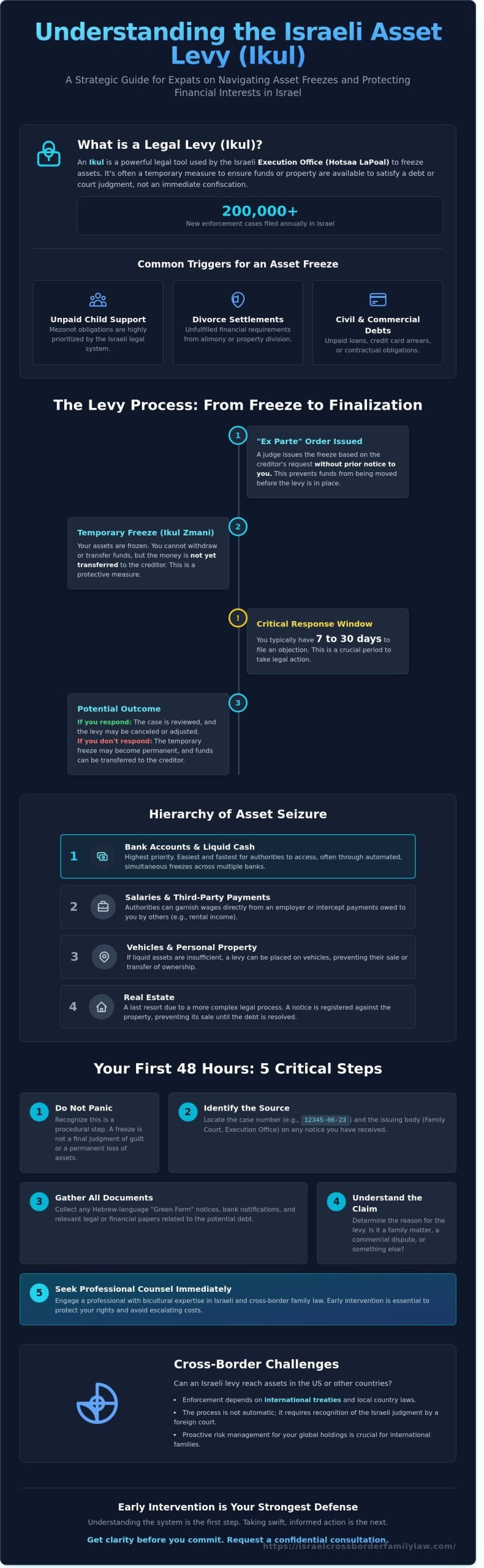 Understanding Legal Levies and Asset Seizure in Israel: A Guide for Expats