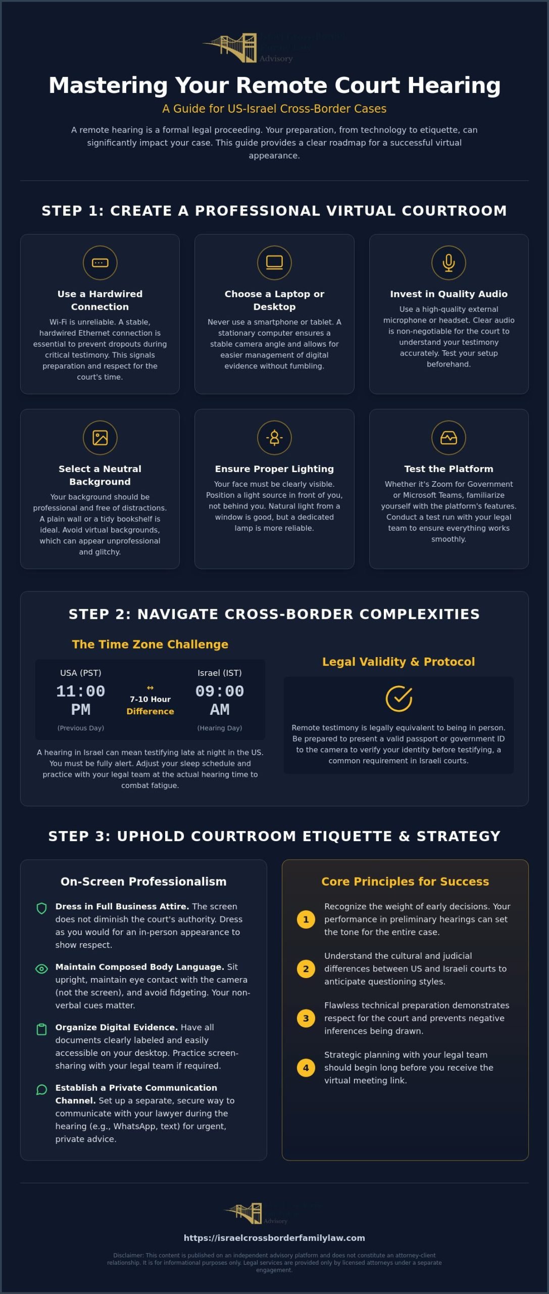 How to Prepare for a Remote Court Hearing: A Guide for US-Israel Cross-Border Cases